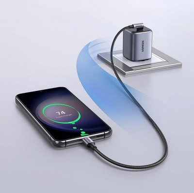 USB кабел Ugreen USB-C во USB-C 0.5 m, 60W, црн