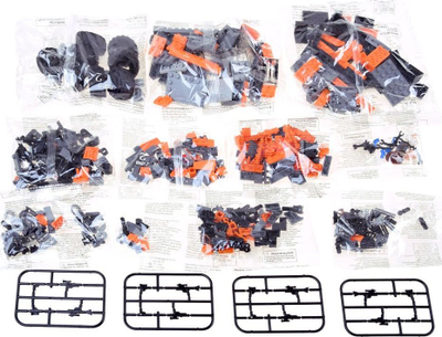 Set blloqesh ndërtimi Xingbao Offroad Adventure XB-03027, 529 copa, makinë terreni, portokalli me të zezë