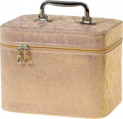Kuti kozmetike Adar L Trunk, me pasqyrë, me zinxhir, 23x17x15cm