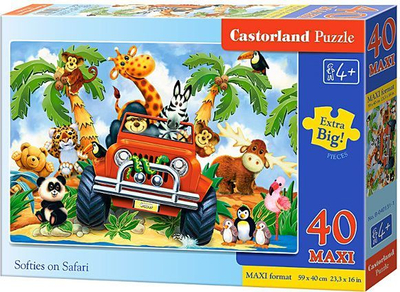 Puzzle Castorland Softies on Safari, 40 pjesë, format maxi, shumëngjyrësh