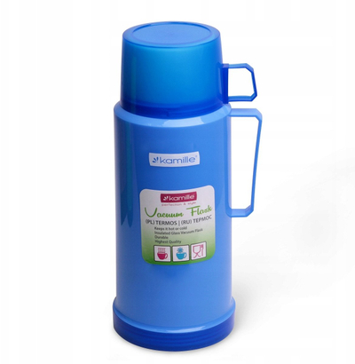 Termos Kamille Canteen Bottle, 1000ml, xham termik, blu