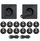 Set mbrojtës prizash RACK Systems SIPO-SBS-C10B, 12 copë, me çelësa, i zi