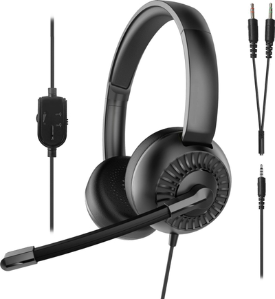 Слушалки Speedlink METIS USB, стерео, микрофон со кабел, USB A и 3.5 mm, црни