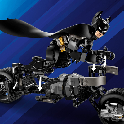 Lodër me lego ndërtimi LEGO DC Batman 76273, 713 copa, figurë dhe Batcycle, shumëngjyrësh