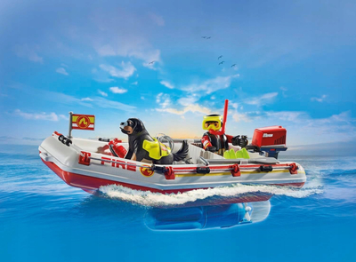 Set lodër Playmobil Action Heroes 71464, varkë zjarrfikëse me skuter ujor