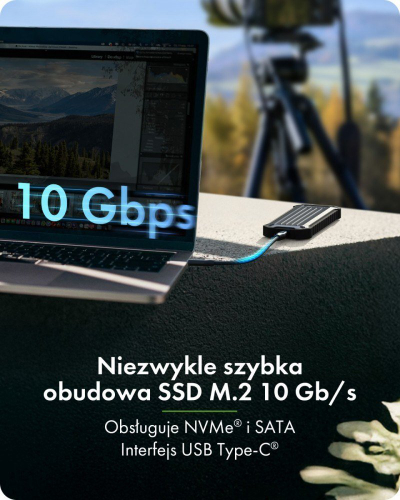 Надворешно куќиште за SSD M.2 NVMe, USB 3.2 Gen 2, Type C, сиво