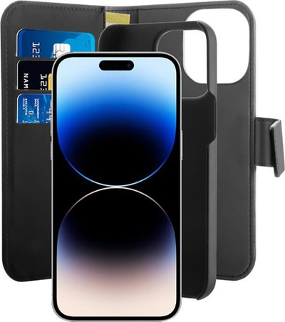 Këllëf-portofol Puro Wallet Detachable MagSafe për iPhone 14 Pro Max, 2 në 1, me MagSafe, i zi