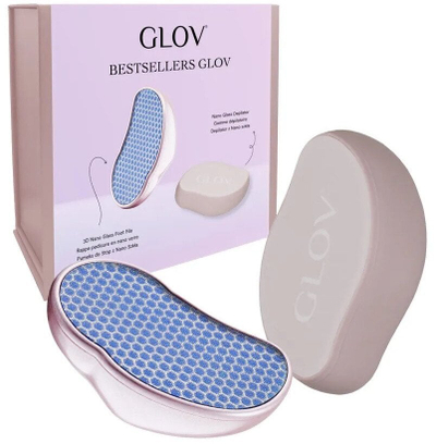 Set kujdes trupi GLOV Bestsellers, lime këmbësh nano xhami, depilator nano xhami, rozë
