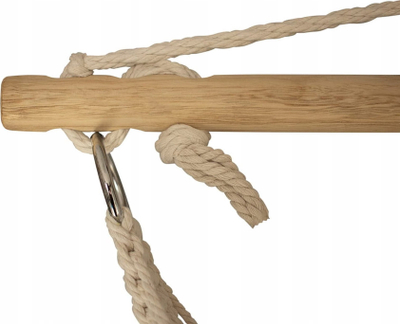 Karrige varëse Brazilian Hammock PROMIS HM150, mban 130 kg, kornizë druri 100 cm, bezhë