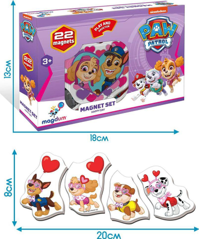 Set magnetësh Maksik PAW Patrol Happy Day ML4034 04, 22 copë, shumëngjyrësh