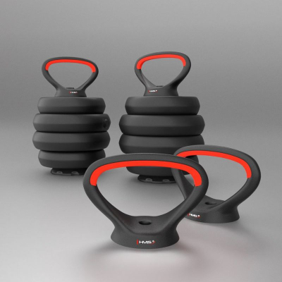 Set peshash HMS SGN140 6 në 1, 40kg, barbell, hantela, kettlebell, e zezë