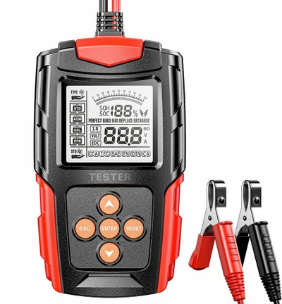 Tester baterie AWTools FOXSUR, 12V, ekran LCD, i kuq