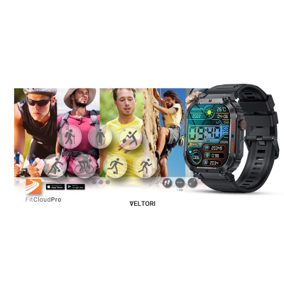Smartwatch Veltori VT200-1, ekran 1.96", Bluetooth, i zi