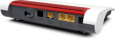 Ruter FRITZ!Box 5530 Fiber, Wi‑Fi 6 dy‑bandësh, 2.5 Gbit LAN, i bardhë