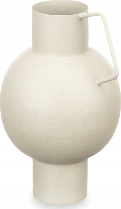 Vazo dekorative metalike Giftdecor, 23 cm, krem