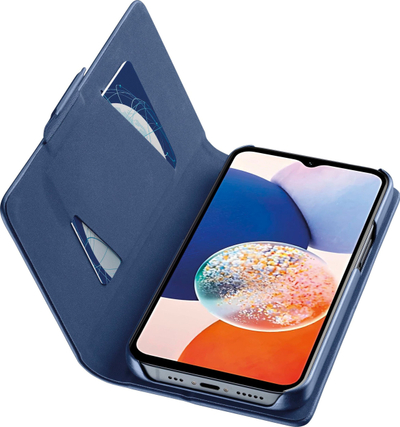 Këllëf libri Cellularline Book Samsung Galaxy A15 5G, me stand, me xhepa kartash, blu