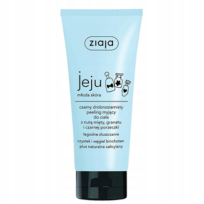 Skrab dhe xhel dushi për trup Ziaja Jeju (Black Body Micro Scrub), 200 ml
