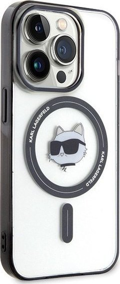 Futrollë Karl Lagerfeld KLHMP15LHCHNOTK për iPhone 15 Pro 6.1", transparente, MagSafe
