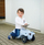 Makine lodër ride-on BIG Bobby Car Classic Blowball, 4 rrota, bori mekanike, blu e çelët