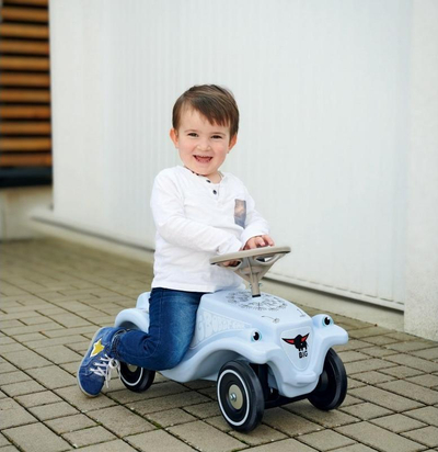 Makine lodër ride-on BIG Bobby Car Classic Blowball, 4 rrota, bori mekanike, blu e çelët