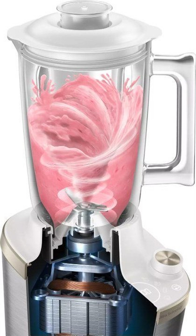 Blender Philips HR3760/01, 1500W, enë qelqi 2L, argjendtë e bardhë