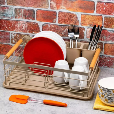 Tharëse enësh me qëndrim Benross, me tabaka kullimi, mbajtëse lugësh e pirunësh, e zezë