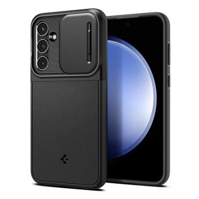 Mbrojtëse për celular Spigen Optik Armor për Samsung Galaxy S23 FE, e zezë