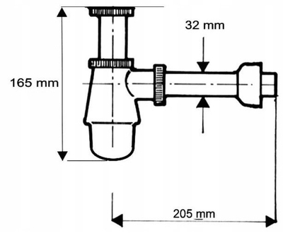 Syfon lavamani Geberit Premium, 1 1/4", dalje 32mm, krom