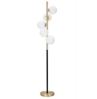 Lampë dyshemeje Glamy Dark, 160cm, metal edhe xham, e zezë