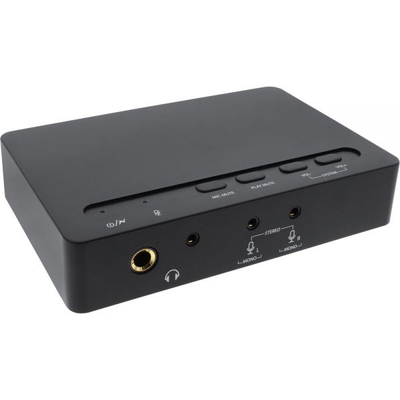 Kartë zanore USB InLine SoundBox 7.1 66670B, audio 7.1 kanale, 96kHz 24 bit, e zezë