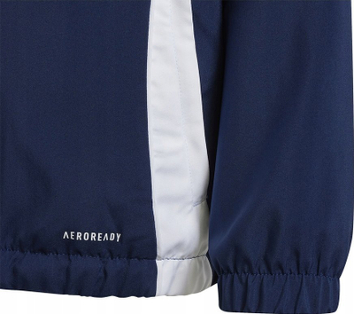 Xhaketë sportive për fëmijë Adidas Tiro 24 Jr IM8797, poliester i ricikluar, me kapuç, blu navy