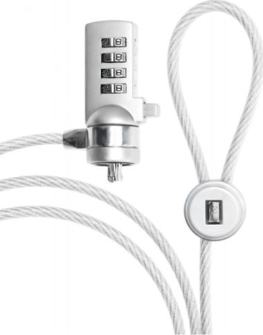 Kabllo sigurie HAGOR MB Combi Lock, 1.8 m, bravë me kombinim, ngjyrë argjendi