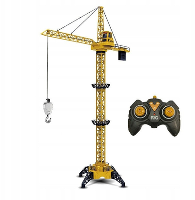 Играчка кран Madej Tower Crane, далечински управувач, светлосен и музички ефект, жолт