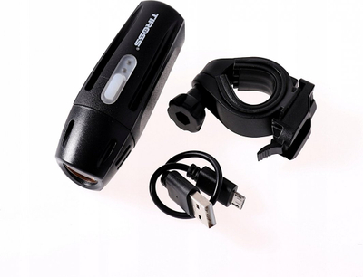 Dritë biçiklete LED USB, e rikarikueshme, rezistente ndaj ujit, e zezë