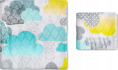 Set pelena bebe Sensillo Little Rain, bambus, 30x35 cm 75x75 cm, shumëngjyrëshe