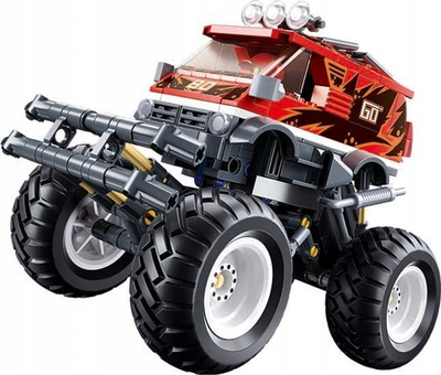 Lodër me kuba ndërtimi Sluban Off-road Power Bricks, 261 copa, makinë terreni, e kuqe