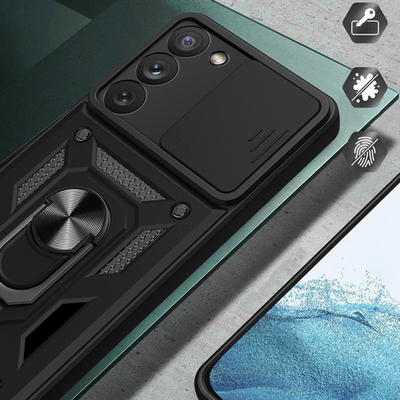 Mbrojtëse telefoni Samsung Galaxy A54 A546, TPU, me unazë magnetike, e zezë