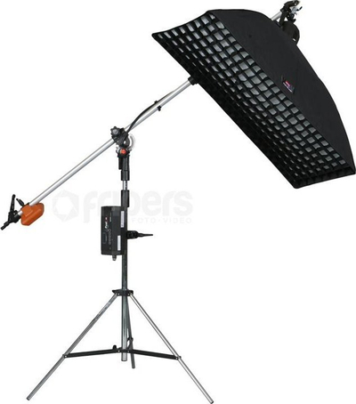 Llambë studio me blic Aurora Fusion Boom 600, 600Ws, 300W dritë modeluese, e bardhë