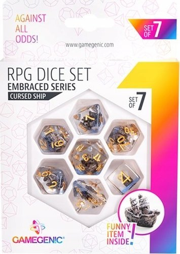 Set zare RPG Gamegenic Embraced Series Cursed Ship, 7 copë, rezinë e mirë, shumëngjyrëshe