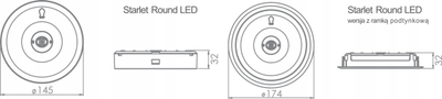 Llambë emergjence tavani Intelight Starlet Round SO 150A, LED, 3 orë, e bardhë