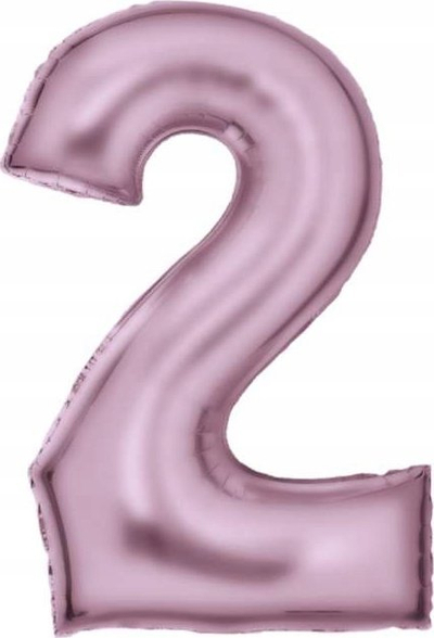 Balonë folie numra Satin, 2, 86cm, rozë pastel