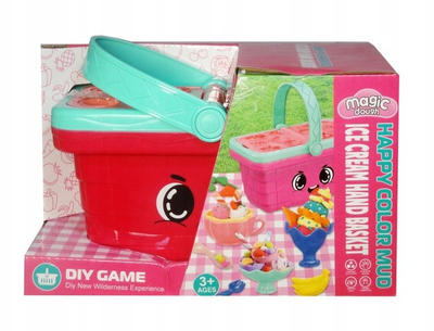 Set plasteline Magic Dough Ice Cream Hand Basket, lodër krijuese, 3+ vjeç, rozë me mente