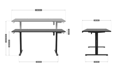 Tavolinë elektrike Mark Adler Leader 7.6, 160 x 80 cm, e zezë