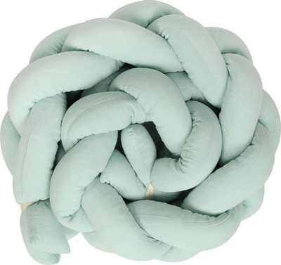 Mbrojtëse shtrati për bebe Babymatex Muslin Braid Mint, 200 cm, pambuk, mente