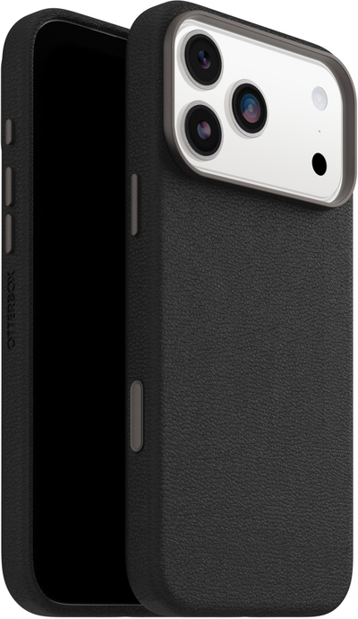 Kapak telefoni OtterBox Symmetry Cactus Leather Camera Control për iPhone 17 Pro Max, MagSafe, i zi