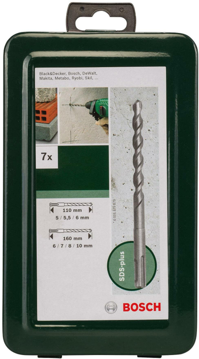 Set shpuese çekiçi Bosch 2609255544, SDS plus, 7 copë, 5-10 mm