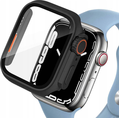 Mbrojtëse Tech-Protect Defense360 për Apple Watch 7 8 45mm, xham i integruar, portokalli e zezë