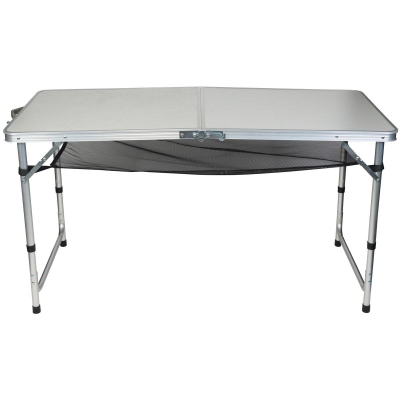 Set kampingu Energy Camp, tavolinë palos që bohet valixhe 120x60x70cm, 4 karrige, e bardhë