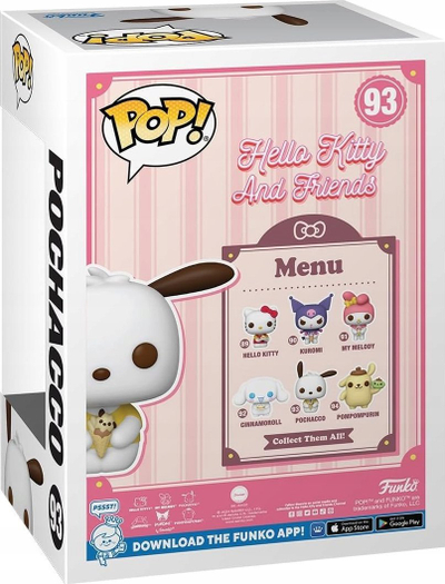 Figurë vinyl Funko POP Hello Kitty Pochacco, 4.1", koleksionuese, e bardhë