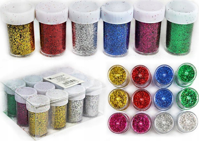 Set brokati Penword Loose Glitter, 10 ngjyra, për punime arti dhe DIY, shumëngjyrësh